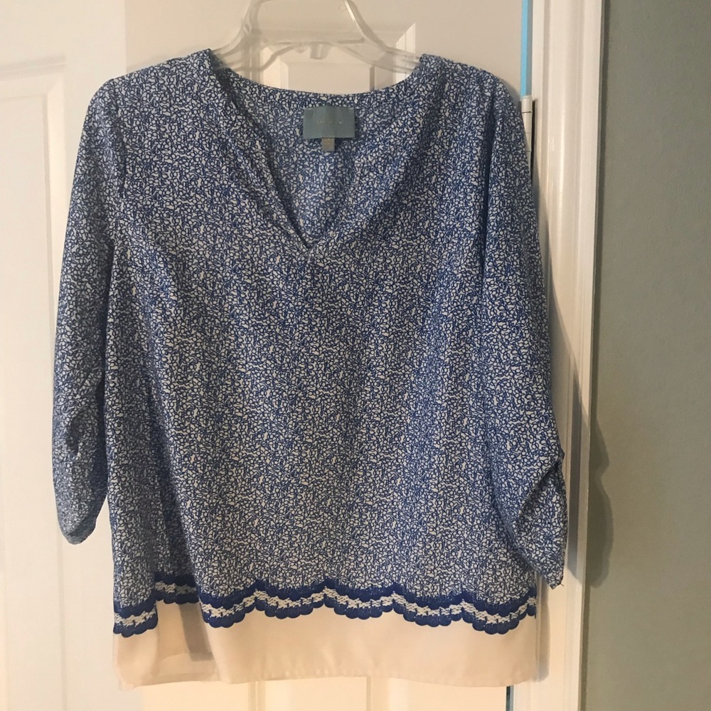 3/4 sleeve skies are blue top